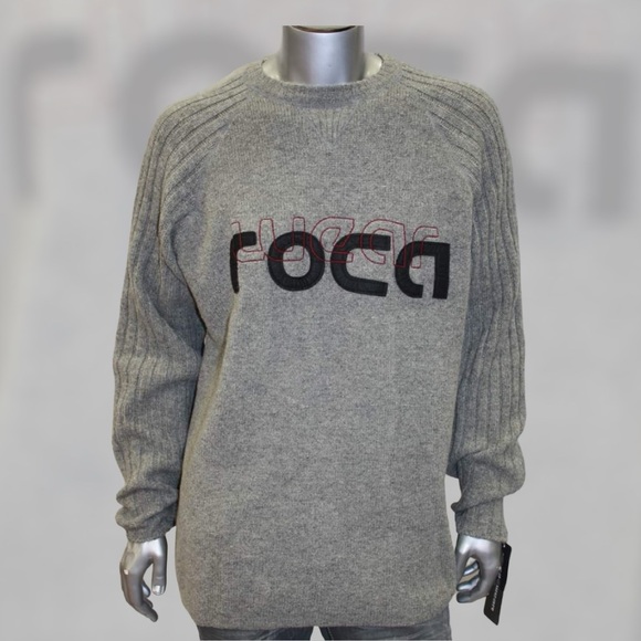 Men's Rocawear GreyBlackBurgundy Sweater 100% Lamb's Wool